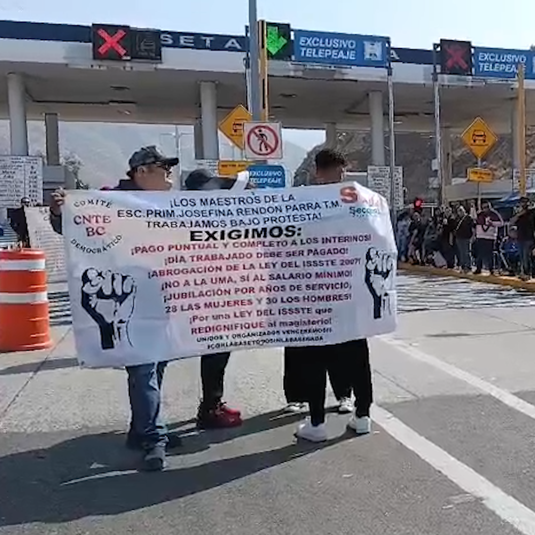 CNTE se manifiesta por segundo día en Tijuana